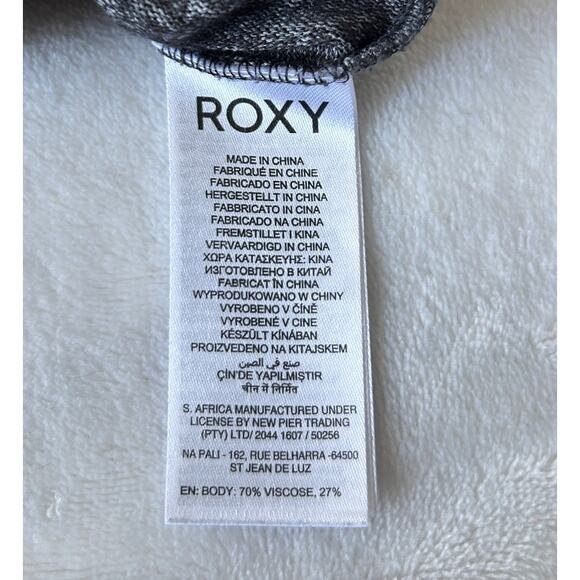 Roxy Top Women's Turtleneck Long Sleeve Pullover Gray Stretchy Size S - Picture 8 of 9